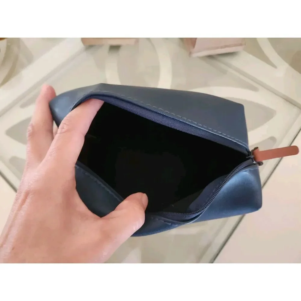 COLE HAAN Blue PVC‎ Cosmetic Case Travel Pouch